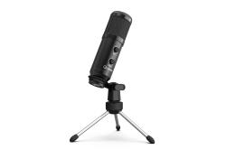 LORGAR Soner 313, Gaming Microphone, USB condenser microphone with Volume Knob & Echo Knob, Frequency Response: 80 Hz—17 kHz, including 1x Microphone, 1 x 2.5M USB Cable, 1 x Tripod Stand, dimensions: Ø47.4*158.2*48.1mm, weight: 243.0g, Black | LRG-CMT313