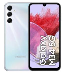 Samsung Galaxy M34 5G (Silver) DS 6.5“ Super AMOLED 1080x2340,2.4GHz&2.0GHz,128GB,6GB RAM,Android 13,WiFi,BT,4G,5G | Samsung | SM-M34 Silver 128 5G