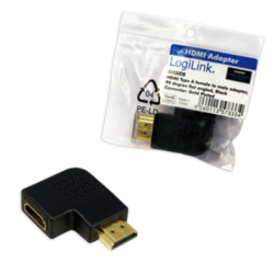 HDMI Adapter, AM to AF in 90 degree flat angled | Logilink | AH0008