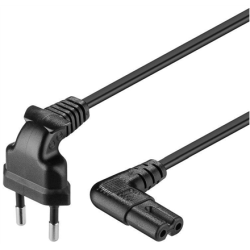 Goobay | Euro connection cord, both ends angled | 97344 | Black Euro male (Type C CEE 7/16) | Device socket C7