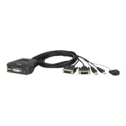 Aten 2-Port USB DVI Cable KVM Switch with Remote Port Selector | Aten | Remote Port Selector | 2-Port USB DVI Cable KVM Switch with Remote Port Selector | CS22D-A7