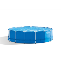 Intex | Metal Frame Pool Set with Filter Pump, Safety Ladder, Ground Cloth, Cover | Blue | 28242NP