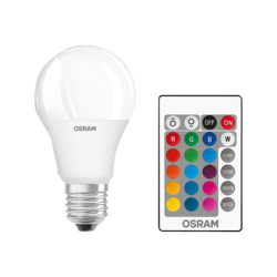 Osram | LED Star+ Classic A RGBW FR 60 dimmable 9W/827 E27 bulb with Remote Control | 9 W | RGBW | 4058075430754