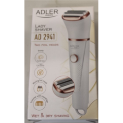 SALE OUT.  Adler AD 2941 Lady Shaver, Cordless, White | Lady Shaver | AD 2941 | Operating time (max) Does not apply min | Wet & Dry | AAA | White | DAMAGED PACKAGING | Adler | Lady Shaver | AD 2941 | Operating time (max) Does not apply min | Wet & Dry | AAA | White | DAMAGED PACKAGING | AD 2941SO