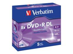 VERBATIM 5x DVD+R 8,5GB 8x DL | 43541