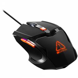 CANYON Vigil GM-2, Optical Gaming Mouse with 6 programmable buttons, Pixart optical sensor, 4 levels of DPI and up to 3200, 3 million times key life, 1.65m PVC USB cable,rubber coating surface and colorful RGB lights, size:125*75*38mm, 140g | CND-SGM02RGB