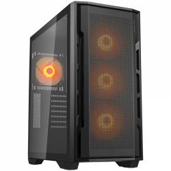 COUGAR | Uniface RGB Black | PC Case | Mid Tower / Mesh Front Panel / 4 x 120mm ARGB Fans / TG Left Panel / Black | CGR-5C78B-RGB