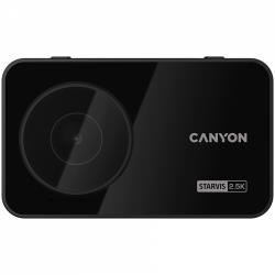Canyon DVR25GPS, 3.0'' IPS (640x360), touch screen, WQHD 2.5K 2560x1440@60fps, NTK96670, 5 MP CMOS Sony Starvis IMX335 image sensor, 5 MP camera, 140° Viewing Angle, Wi-Fi, GPS, Video camera database, USB Type-C, Supercapacitor | CND-DVR25GPS