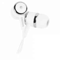 CANYON EPM-01, Stereo earphones with microphone, White, cable length 1.2m, 23*9*10.5mm,0.013kg | CNE-CEPM01W