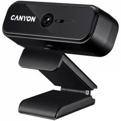 CANYON C2, 720P HD 1.0Mega fixed focus webcam with USB2.0. connector, 360° rotary view scope, 1.0Mega pixels, built in MIC, Resolution 1280*720(1920*1080 by interpolation), viewing angle 46°, cable length 1.5m, 90*60*55mm, 0.104kg, Black | CNE-HWC2