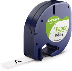 Dymo label tape LetraTag Paper 12mm 4m, black/white | S0721510
