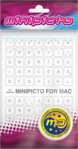 Minipicto keyboard sticker EST KB-MAC-EE01-WHT, white/grey