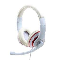 Gembird | Stereo Headset | MHS 03 WTRD | White with Red Ring | 3.5 mm | Headset | MHS-03-WTRD