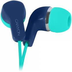 CANYON EPM-02, Stereo Earphones with inline microphone, Green+Blue, cable length 1.2m, 20*15*10mm, 0.013kg | CNS-CEPM02GBL