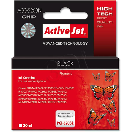 Action ActiveJet ACC-520BN (Canon PGI-520Bk) Ink Cartridge, Black