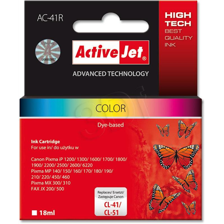 Action AC-41R (Canon CL-41,CL51) Tri-Colour Ink Cartridge, Cyan, Magenta, Yellow