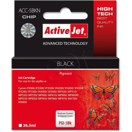 Action ActiveJet ACC-5BN (Canon PGI-5Bk) Ink Cartridge, Black