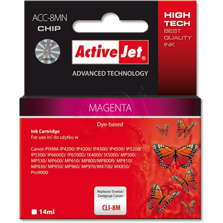 Action ActiveJet ACC-8MN (Canon CLI-8M) Ink Cartridge, Magenta