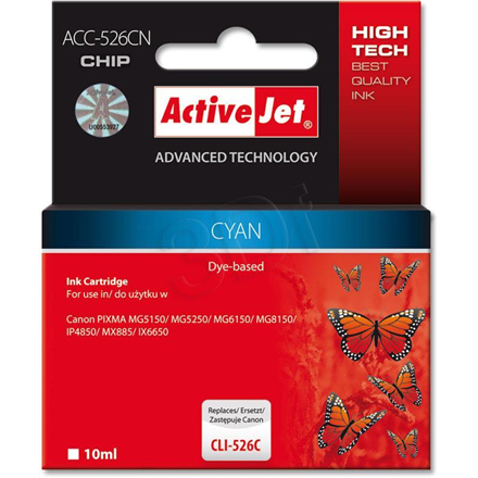 Action ActiveJet ACC-526CN (Canon CLI-526C)  Ink Cartridge, Cyan