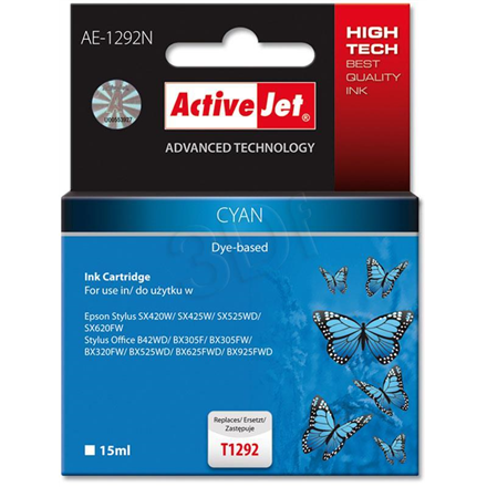 Action ActiveJet AE-1292N (Epson T1292)  Ink Cartridge, Cyan
