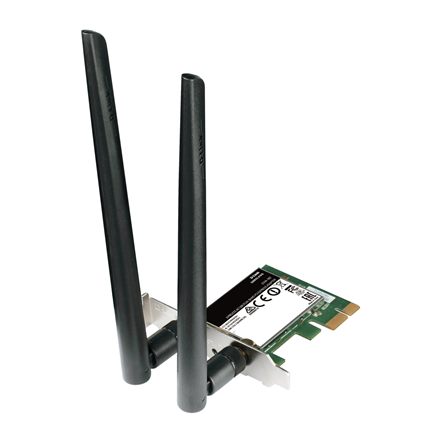 D-LINKDWA-582, Wireless 802.11n Dual Band PCIe desktop adapter, PCIe x1, fit standard PCIe x1/x4/x8/x16 slots, Up to 300 Mbps data transfer rate, 2.4/5GHz switchable, Backward Compatible with 802.11a/b/g, 64/128-bit WEP, Wi-Fi Protected Access (WPA & WPA2) Data Encription/Security, Wi-Fi Protected Setup - PIN & PBC D-Link