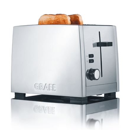 Toaster GRAEF. TO 80 Aluminium, Stainless steel, Stainless steel, 1010 W, Number of slots 2, Number of power levels 6, Bun warmer included