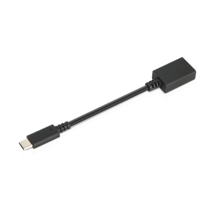 Lenovo 0.14 m, Black, USB-C to USB-A Adapter
