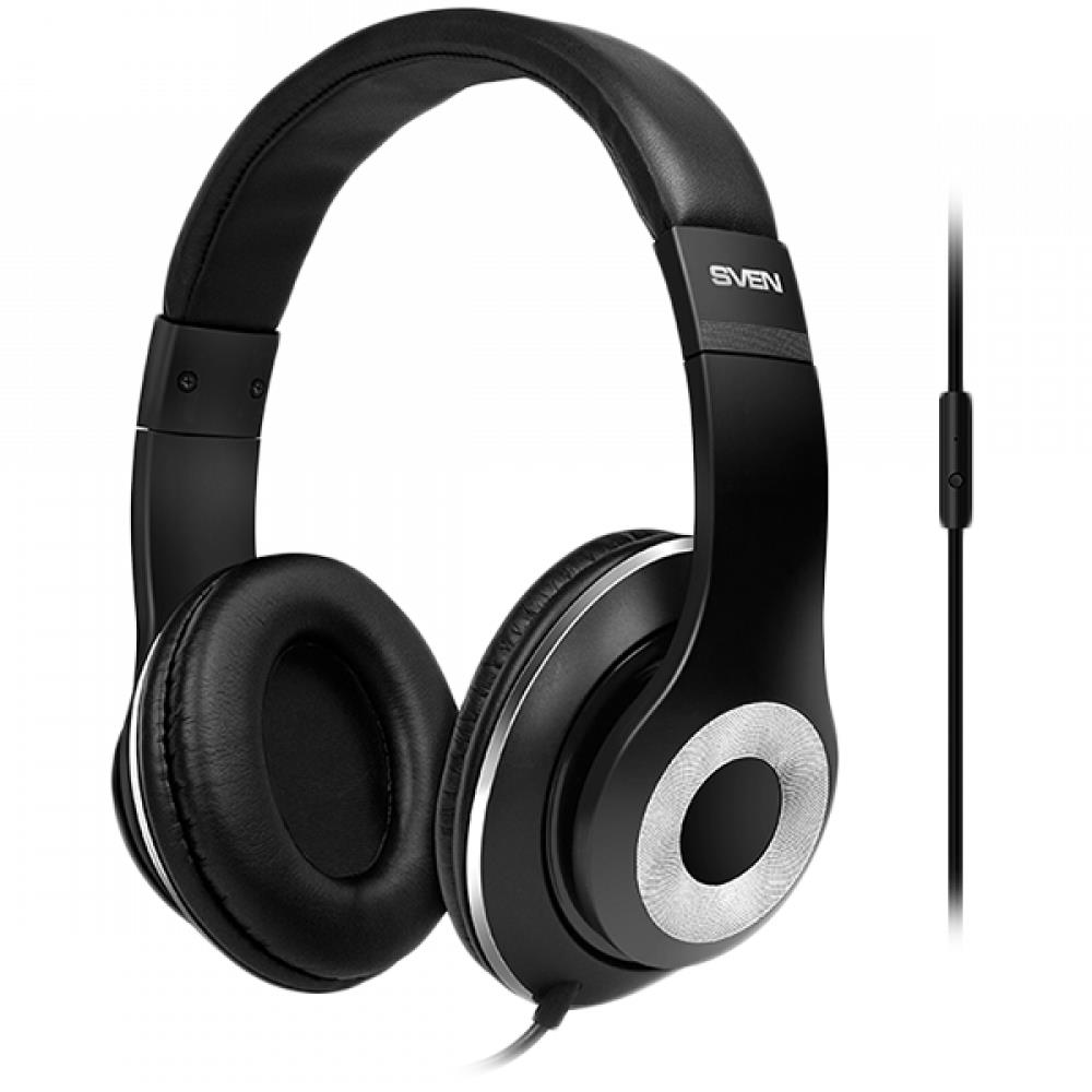 Stereo headphones with microphone SVEN AP-930M black-silver, SV-013608