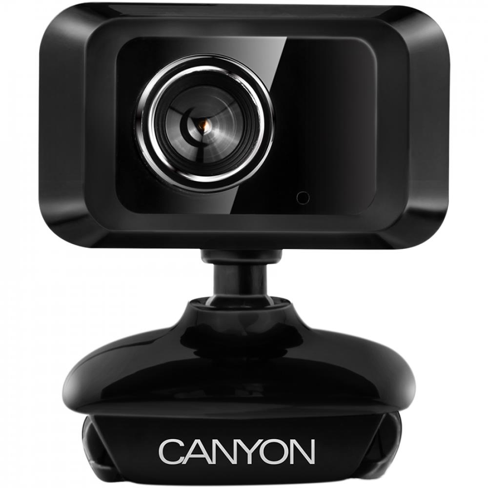 CANYON C1 Enhanced 1.3 Megapixels resolution webcam with USB2.0 connector, viewing angle 40°, cable length 1.25m, Black, 49.9x46.5x55.4mm, 0.065kg