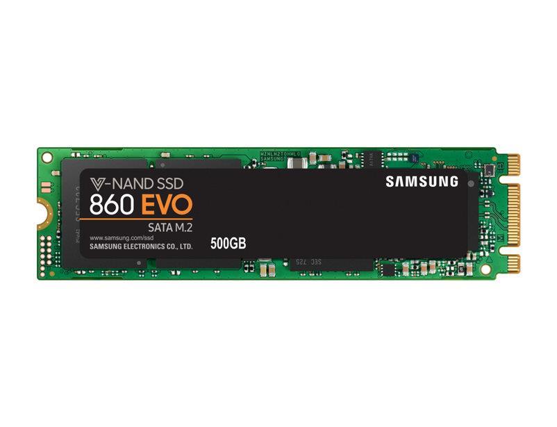 SSD|SAMSUNG|860 Evo|500GB|M.2|SATA 3.0|MLC|Write speed 520 MBytes/sec|Read speed 550 MBytes/sec|MTBF 1500000 hours|MZ-N6E500BW