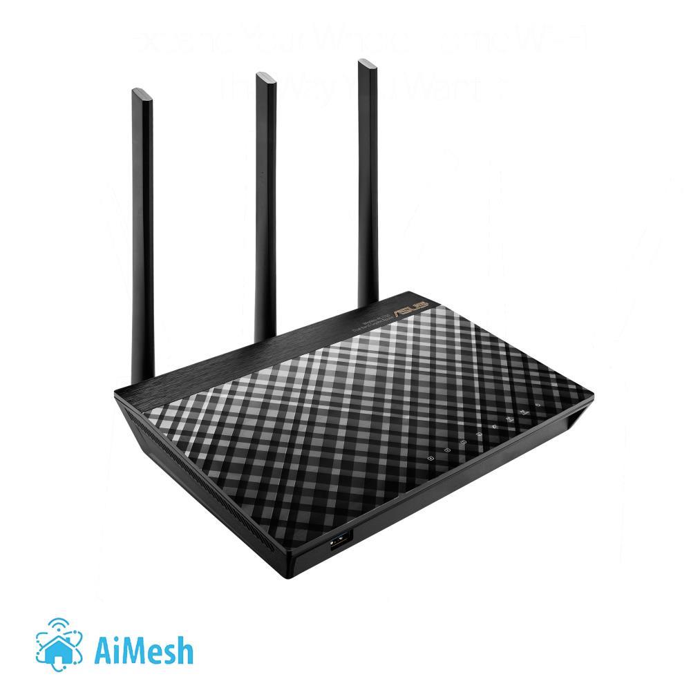Wireless Router|ASUS|Wireless Router|1750 Mbps|IEEE 802.11ac|USB 2.0|USB 3.0|1 WAN|4x10/100/1000M|Number of antennas 3|RT-AC66U