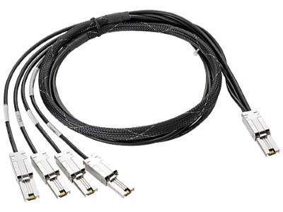 HP StorageWorks 2m External Mini-SAS to 4x1 Mini-SAS Cable
