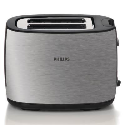 Philips Toaster HD2628/20 2 slot metal 2 function Brushed metal Wide slot