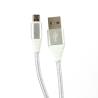 Omega cable microUSB - USB 1m braided 2A, silver