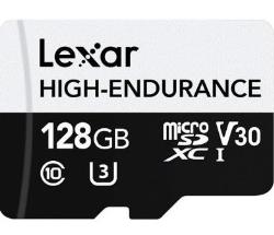 Lexar | Flash Memory Card | High-Endurance | 128 GB | microSDHC | Flash memory class UHS-I | LMSHGED128G-BCNNG
