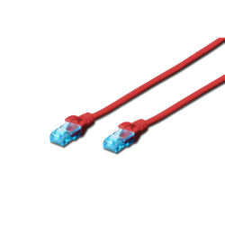 Digitus CAT 5e U-UTP Patch cord, PVC AWG 26/7, Modular RJ45 (8/8) plug, 1 m, Red | DK-1512-010/R