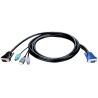 D-Link KVM-401 4-in-1 cable, 1.8m, for KVM-440/KVM-450, 1.8 ", Black