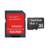 Sandisk microSD Card 16GB + Adapter 16 GB, MicroSDHC, SD adapter