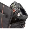 DCB-306 SLR Camera Bag | Black | * Designed to fit an SLR camera with standard zoom lens attached * Internal zippered pocket stores memory cards, filter or lens cloth * Side zippered pockets store an extra battery, cables, lens cap, or small accessories * Lid unzips to create a wide opening for easy, quick access to the grip of your camera * Padded base protects your camera and lens * Integrated belt loop, padded handle and removable shoulder str