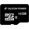 Silicon Power 16 GB, MicroSDHC, Flash memory class 4, SD adapter