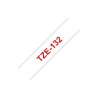 Brother | TZe-132 Laminated Tape | Red on Clear | TZe | 8 m | 1.2 cm