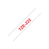 Brother | TZe-222 Laminated Tape | Red on White | TZe | 8 m | 9 cm