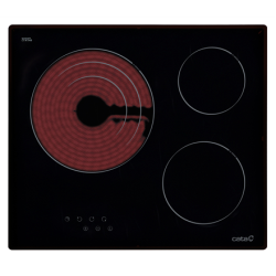 CATA Hob TT 603 Vitroceramic, Number of burners/cooking zones 3, Touch, Black | 08063007
