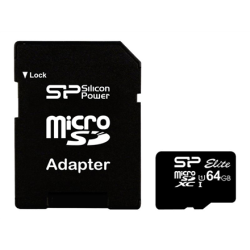 Silicon Power | Elite UHS-I | 64 GB | MicroSDXC | Flash memory class 10 | SD adapter | SP064GBSTXBU1V10SP