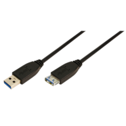 Logilink 1m USB A - USB A 3.0 F/M USB A, USB A, 1 ", Black | CU0041