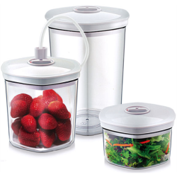 Caso | 01260 | Vacuum Canister Set | 3 canisters | White/Transparent