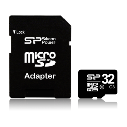 Silicon Power 32 GB, MicroSDHC, Flash memory class 10, SD adapter | SP032GBSTH010V10SP