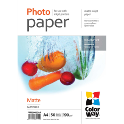 ColorWay Matte Photo Paper, 50 sheets, A4, 190 g/m² | PM190050A4
