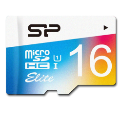 Silicon Power Elite UHS-1 Colorful 16 GB, MicroSDHC, Flash memory class 10, SD adapter | SP016GBSTHBU1V20SP