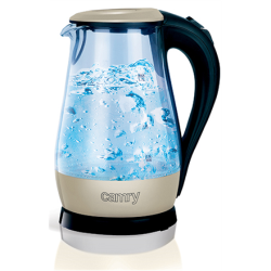 Camry CR 1251 Standard kettle, Glass, Glass/Black, 2000 W, 360° rotational base, 1.7 L | CR 1251w